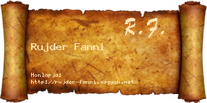 Rujder Fanni névjegykártya